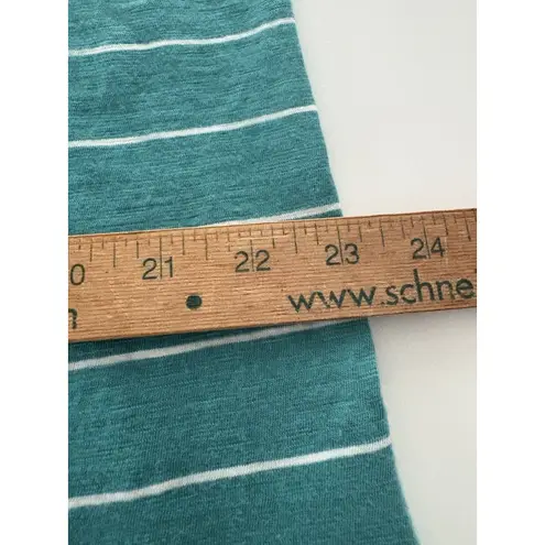 J Jill Hoodie Shirt Womens Medium Green Stripe Cozycore Loungewear Oversize