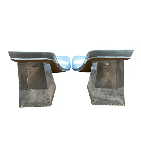 ALDO  Sz 7 US Casablanca Jelly Blue Slip On Square Toe Clear Block Heel Sandals