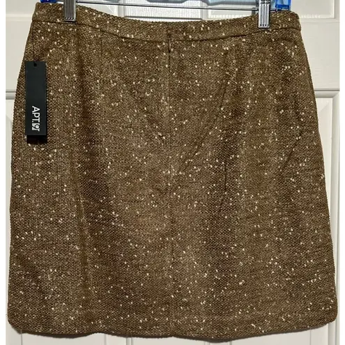 Apt. 9  Women's A-Line Gold Khaki Sparkle White Specks Lined Mini Skirt Size 8