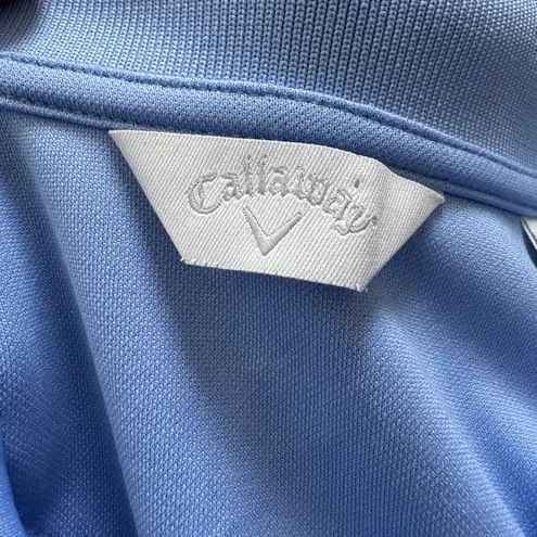 Callaway  Womens Blue Short Sleeve Snap Front Activewear Golf Shirt large