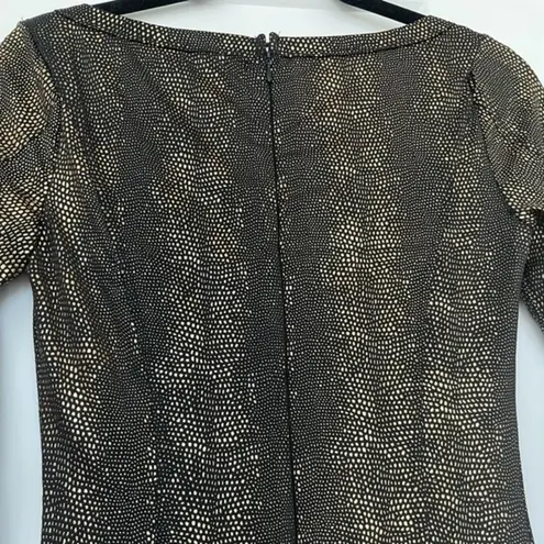 NIKIBIKI bodycon black/golden short dress size Small long sleeves NWOT