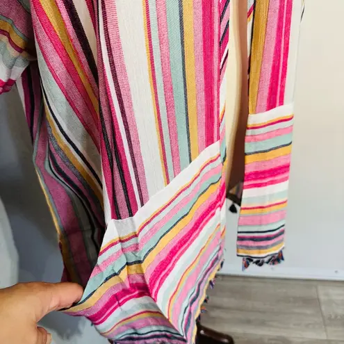 Main Strip Pink and White Blouse Elegant Top