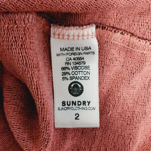 Sundry  pink heather terrycloth LOVE sweatshirt size 2 (medium 8-10)