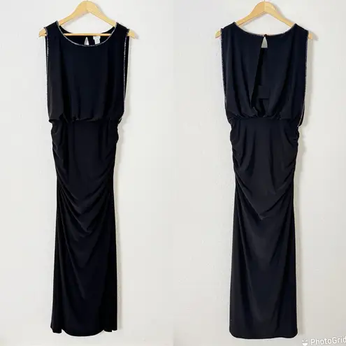 Cache  Bead Trim Jersey Blouson Gown