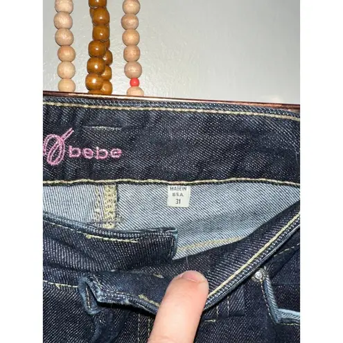 Bebe  Womens Dark Wash Denim Bootcut Jeans Size 31