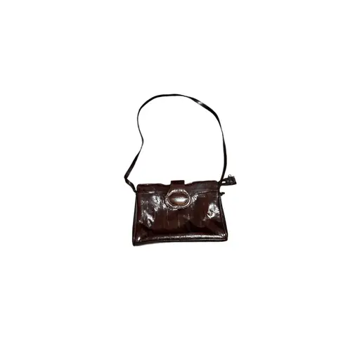 Vintage Genuine Eel Skin Shoulder Bag – Chocolate Brown – Made in Korea