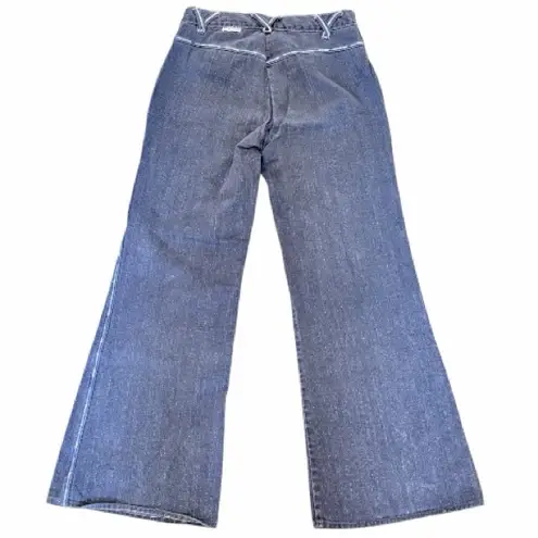 Vtg 1970s GO•USA by Lord Isaacs High Rise Wide Leg Jeans Talon 8 Zip Made in USA Blue Size 27