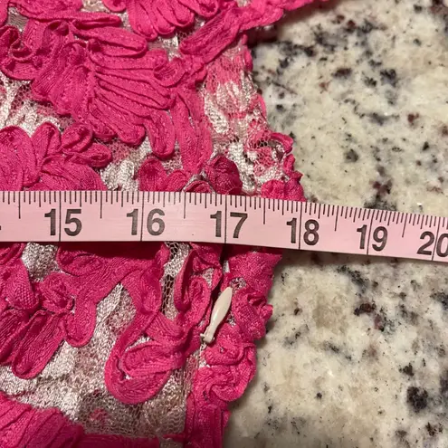 Yoana Baraschi Anthropologie Dress Pink Floral Lace Party Cocktail Size 8