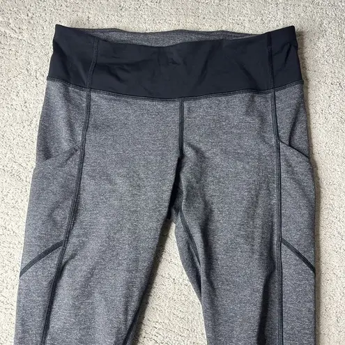 Women's Lululemon 8 Speed Up Right Weathered Grey Athletic Leggings Pockets Gray