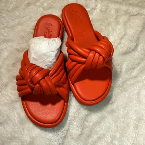 Seychelles Size 7.5 Orange Simply The Best Flat Sandals New SummerResort Coastal