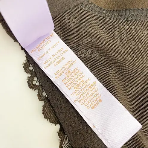 Savage X Fenty Floral Lace Push Up Balconette Bra: Chocolate Brown Sugar