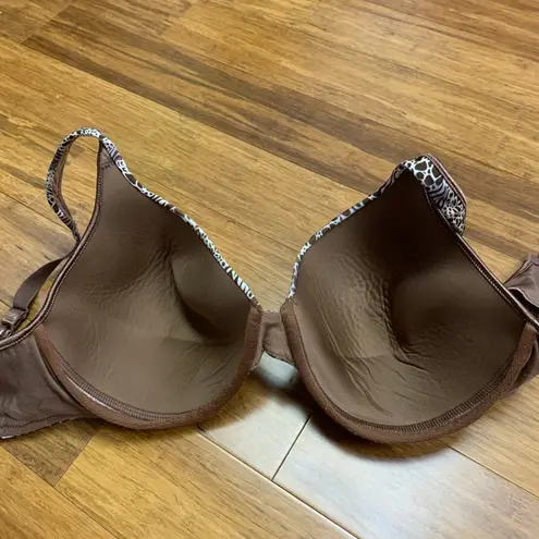 Bali 3472 Smooth Comfort Underwire T-Shirt Bra Animal Print Lace Trim Size 36DD