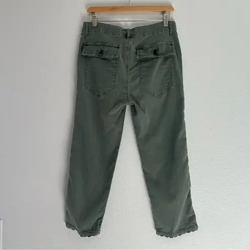 The Great // Army Green Ric Rac Cropped Cargo Pants
