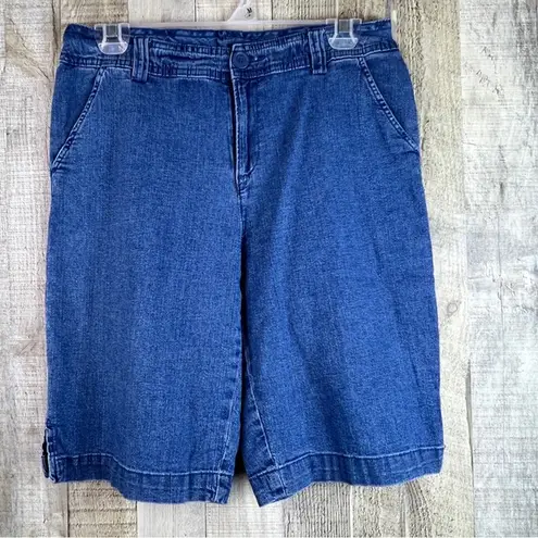 White Stag Vintage Size 6 Bermuda Length Blue Denim Shorts Front Pockets