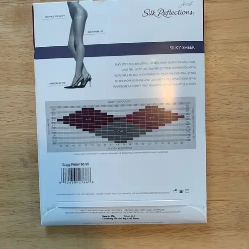 Hanes  Silk Reflections Control Top Reinforced Toe Pantyhose 718