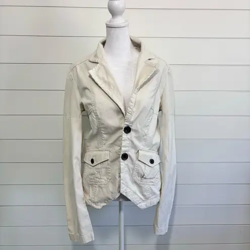 Diesel Vintage Off White Jacket/Blazer Embroidered Finish 100% Cotton. Size L
