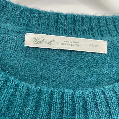 Woolrich Vintage Sweater Wool Mohair Cable Knit Crewneck Teal Womens Size XS