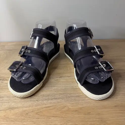 Marc by Marc Jacobs Sandals Navy Canvas Buckle Platform Women Size 5.5 35.5