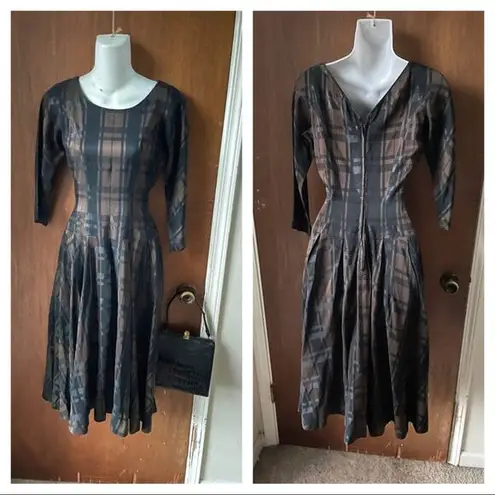 50s silk Hepburn midi dress Size XS