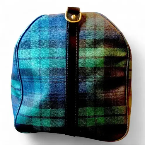 Ralph Lauren Black Watch Plaid Boston Overnight Travel Carry-On Duffle Bag 55cm