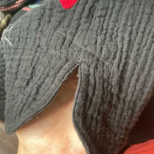 Johnny Was Like New Nahmad dress black embroidered gauze tunic dress