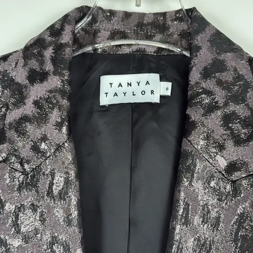 Tanya Taylor Analiese Metallic Leopard Print Blazer Size 8