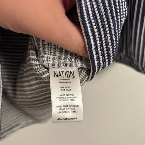 Nation Ltd Samira Smocked Tee in Deco size Small (S)