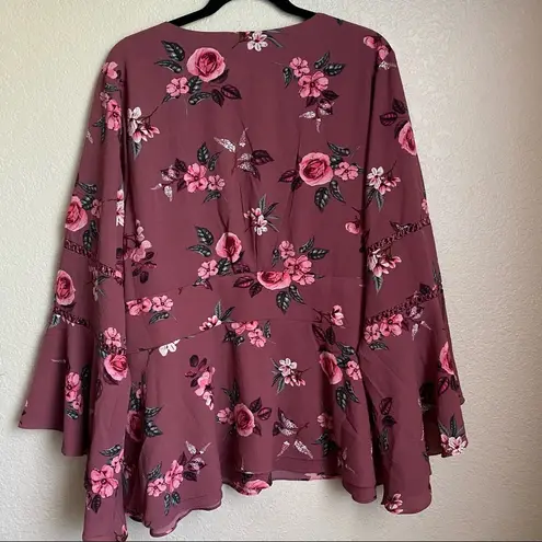 City Chic  Floral Print mauve Blouse size 22