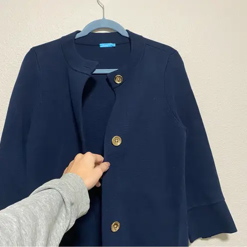 J. McLaughlin  Navy Blue Thick Cardigan Style Jacket