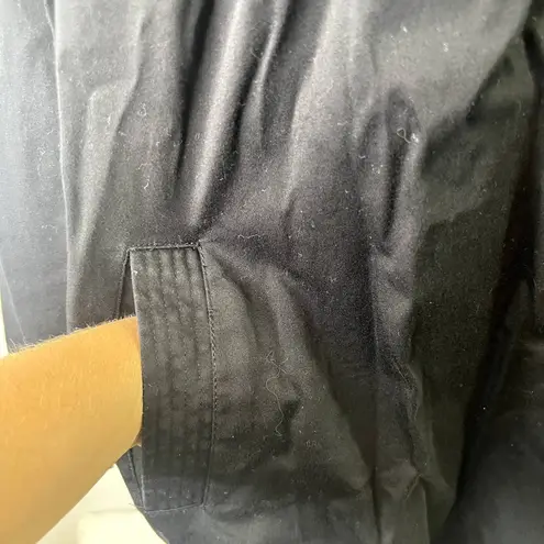 Elle Ruffled Black Trench Coat Size Small