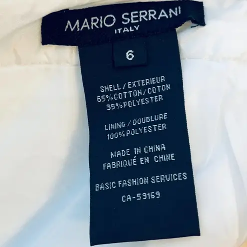 Mario Serrani White Lined Polka Dot Skirt New 6