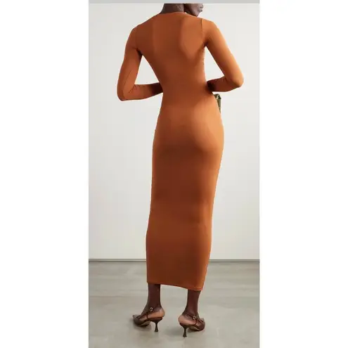 SKIMS Fits Everybody Crew Neck Long Sleeve Dress - Bronze size XS (New)