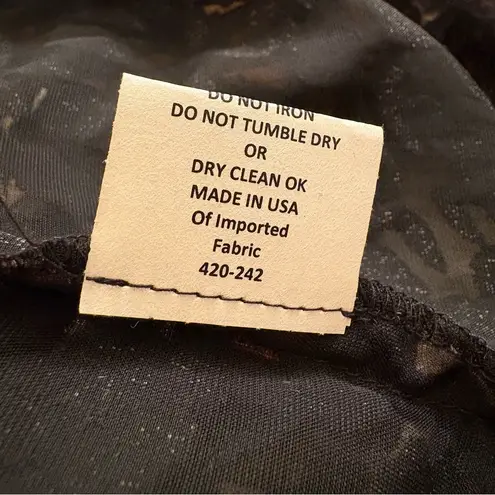 Sara Campbell Sheer Moody Floral Burnout Velvet Blouse Womens Large Made in USA Black