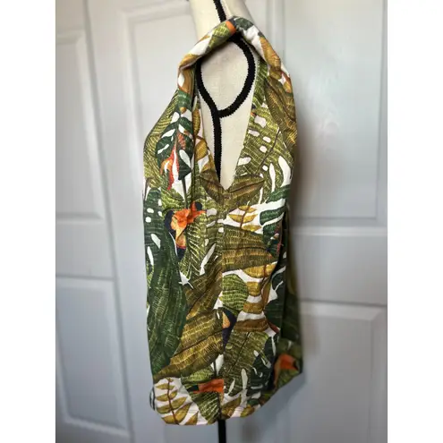 Farm Rio Tropical Monstera Toucan Sleeveless Cotton Top Size XL