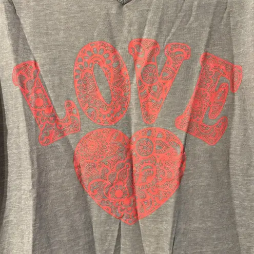 Absolutely Famous Grey Lightweight V-neck Love Sweatshirt 1X