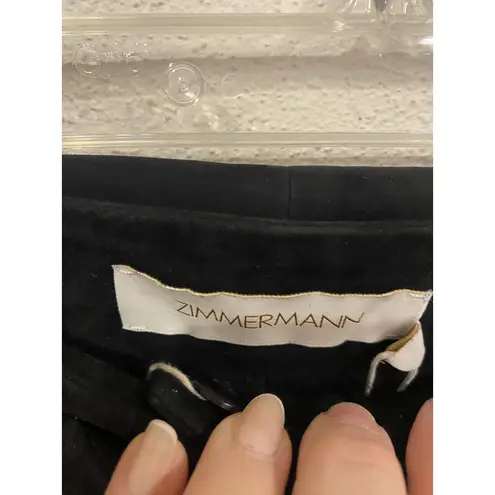 Zimmermann  Pants Womens 0 Black Espionage Suede Obi High Waist Belted