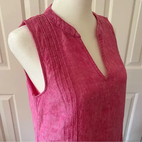 Sigrid Olsen  - 100% Linen Pink Sleeveless Dress With Pockets - Size SMALL