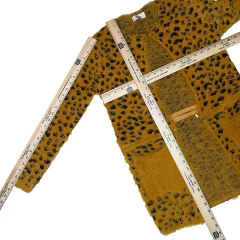 Kamana Convertible Cheetah Cardigan Sweater S Long Sleeve Fuzzy Cozy Pockets