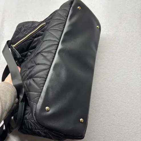 Joan & David Tote Bag 21” Diamond Quilted Weekender Travel Black