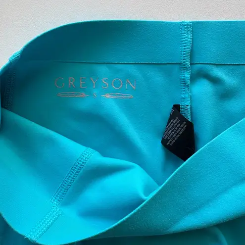 Greyson Women's Turquoise Blue Athletic Biker Shorts With Pockets