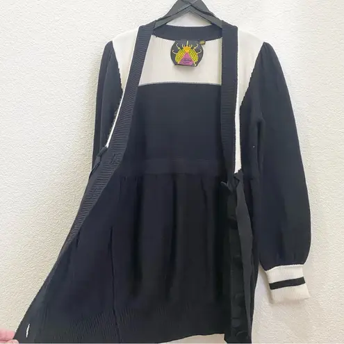 Twelve By Twelve Los Angeles Black & White Long Cardigan Sweater Size L