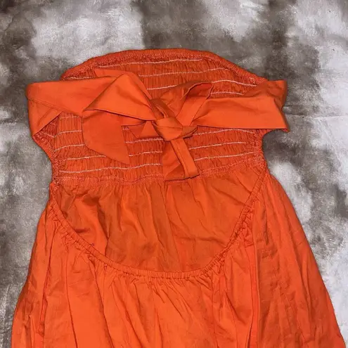 Cupshe NWT!  Orange Strapless Open Back Tie Beach Coverup Midi Dress Size Medium