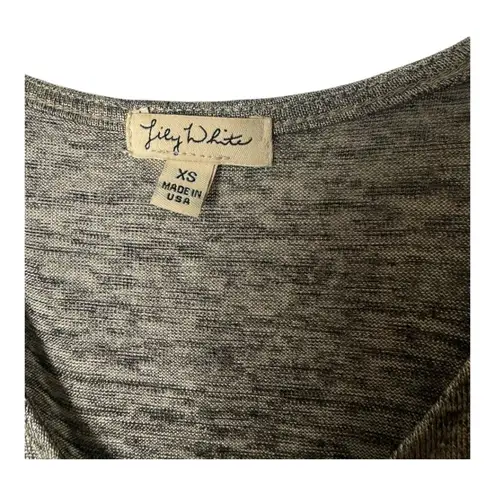 Next Level Apparel Lily White Gold Shimmer Cold Shoulder Top – Size XS – Metallic Loose Fit