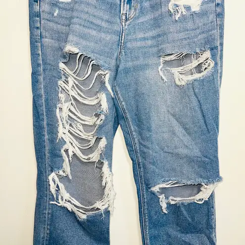 American Eagle Light Wash Ripped Highest Rise 90’s Boyfriend Jeans