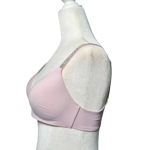 Victoria's Secret  Light Pink Bra 34C Lightly Plunge Style glitter logo straps