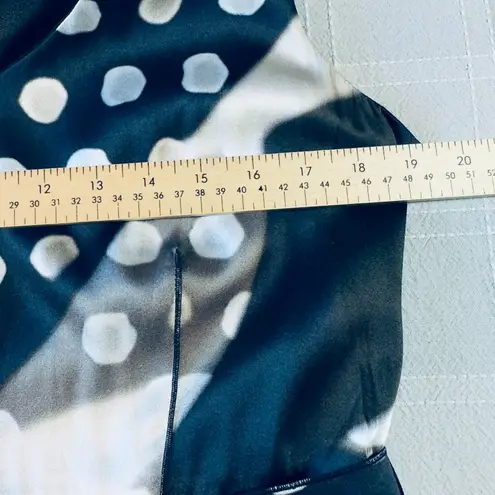 Elie Tahari Black Dot Silk Cocktail Sheath Dress Sleeveless Sz 12 Evening