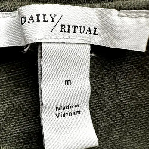 Daily Ritual Cotton Knit Twill Drawstring Waist Sleeveless Jumpsuit Black M Size M