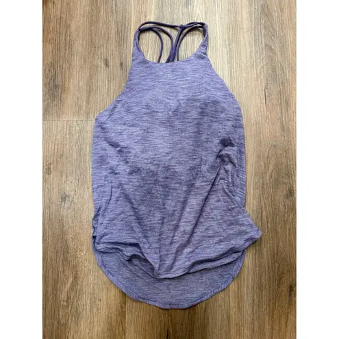 Lululemon  Purple Heathered Racerback Tank Top Built-in Bra Athleisure Size 4