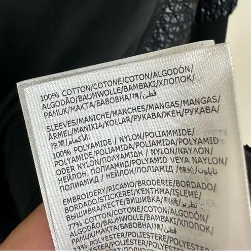 Moncler NEW Lace Up Crewneck Shirt Size Large Black Pullover Puff Sleeves