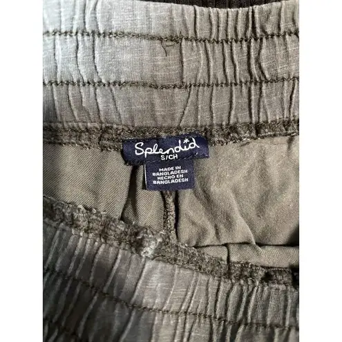 Splendid  Green Camo Pants Elastic Hem Tie‎ Size Small Soft Lightweight Pockets thumbnail 4